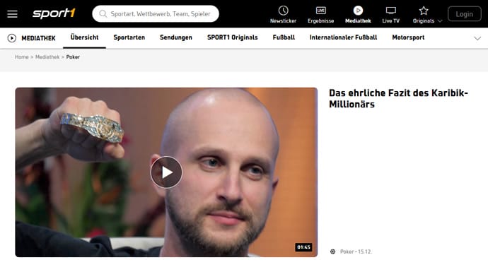 Die Sport1 Poker Mediathek