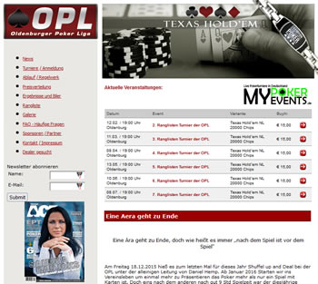 Die Oldenburger Poker Liga heute